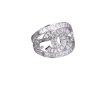 Δαχτυλίδι CC μπαβέτ από ασήμι 925°