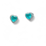 Σκουλαρίκια Precious paraiba heart από ασήμι 925°