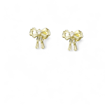 Σκουλαρίκια χρυσά gem bow από ασήμι 925°