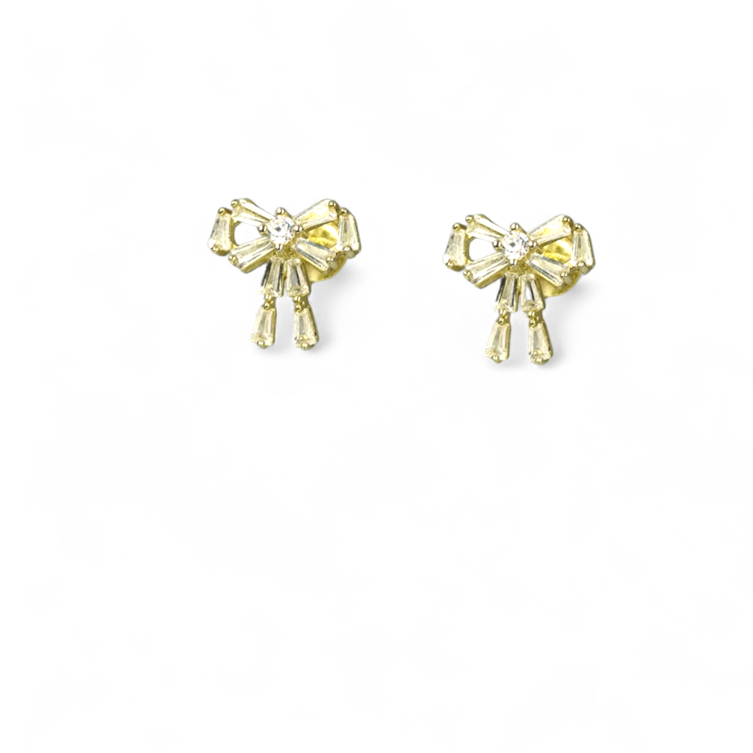 IMG_20251204_111435 Σκουλαρίκια χρυσά gem bow από ασήμι 925° - Image 1