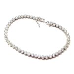 Βραχιόλι Ασημένιο Ριβιέρα Round 925° Επιπλατινωμένη με Ζιργκόν