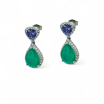 Σκουλαρίκια κρεμαστά purple heart από ασήμι 925°