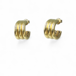 Σκουλαρίκια triple gold hoops κρίκοι ασήμι 925°