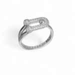 Δαχτυλίδι Shackle από ασήμι 925° με ζιργκόν