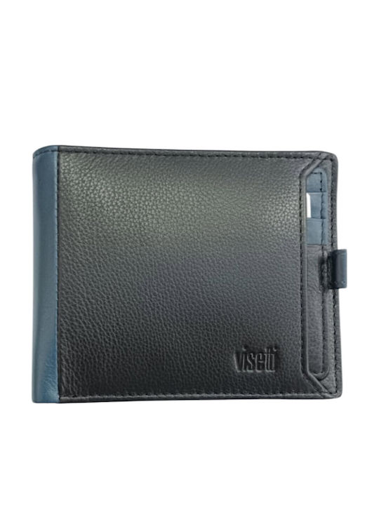 Πορτοφόλι ανδρικό Visetti RFID σε μαύρο και μπλε χρώμα - Image 1
