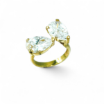 Δαχτυλίδι gold bold stone από Ασήμι 925°