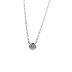 Κολιέ Μονόπετρο Από Επιπλατινωμένο Ασήμι 925°