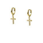 Σκουλαρίκια gold hoops cross-κρικάκια με σταυρούς ασήμι 925°