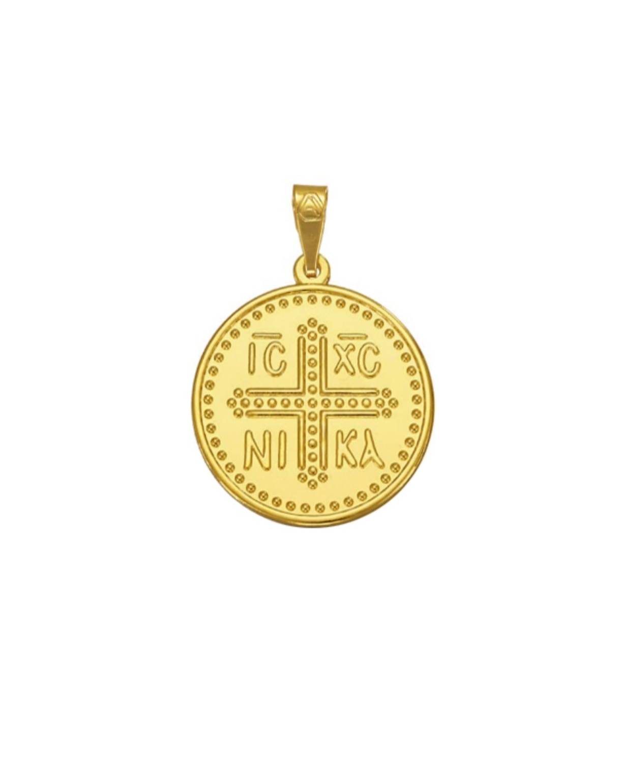 IMG_20260120_113416 Κωνσταντινάτο κρεμαστό στρογγυλό χρυσό διπλής όψης Κ14 - Image 1