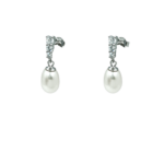 Σκουλαρίκια pearl drop sparkle από ασήμι 925°