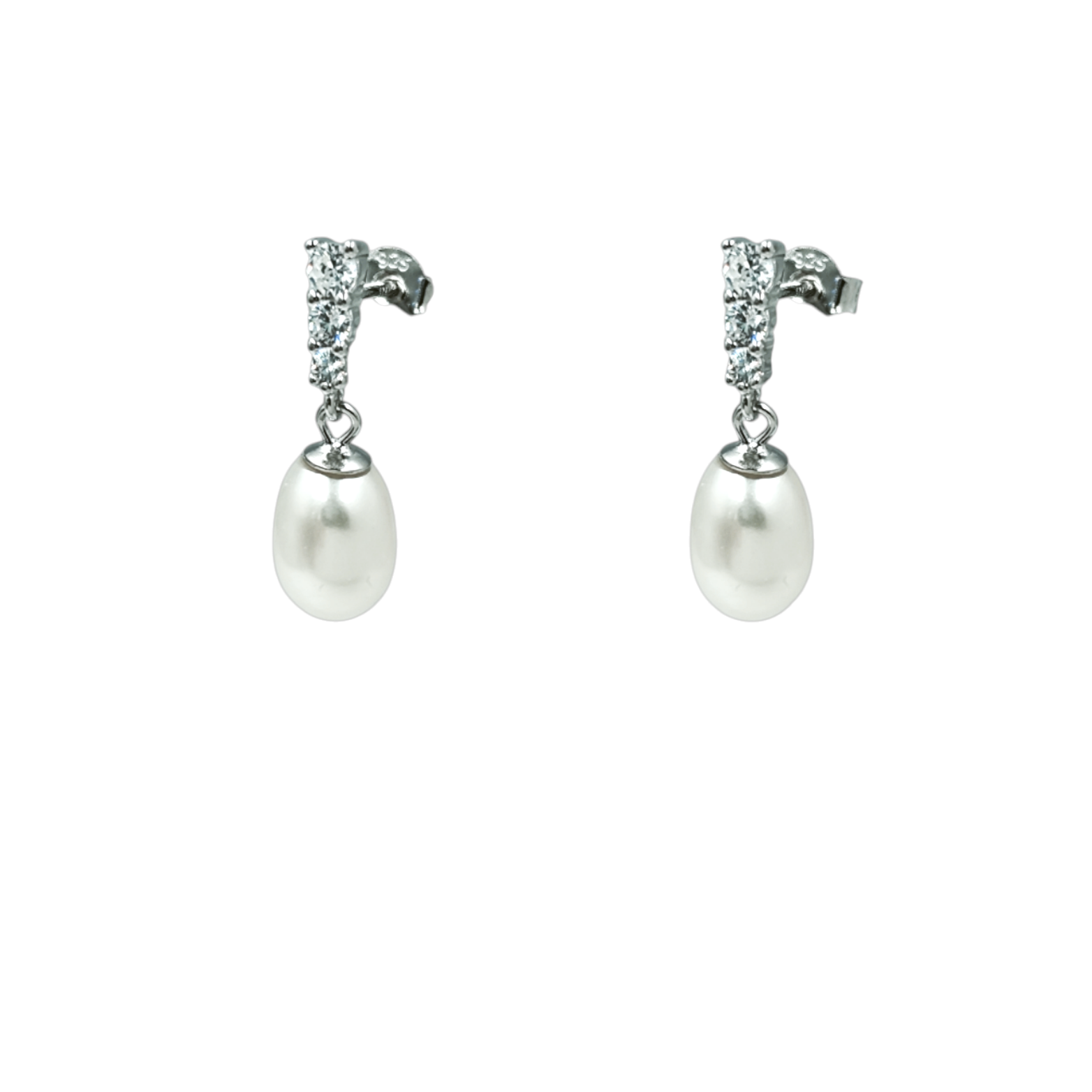 IMG_20260121_120458 Σκουλαρίκια pearl drop sparkle από ασήμι 925° - Image 1