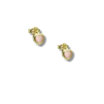 Χρυσά σκουλαρίκια καρδιές με ροζ πέτρες σε K9