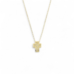 Κολιέ χρυσό σταυρός με ζιργκόν σε Κ9