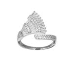 Δαχτυλίδι Opulent Aura με λευκά ζιργκόν μπαβέτ από ασήμι 925°