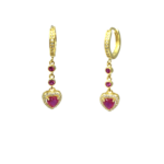 Σκουλαρίκια flert hearts με ροζ ζιργκόν από ασήμι 925°