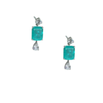 Σκουλαρίκια square paraiba tourmaline από ασήμι 925°