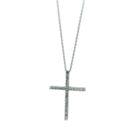 Κολιέ σταυρός με πέτρες ζιργκόν από ασήμι 925°