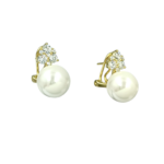 Σκουλαρίκια gold gem pearl από ασήμι 925°