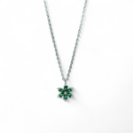 Κολιέ green DAISY από ασήμι 925°