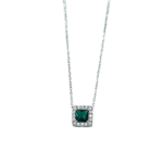 Kολιέ green square από ασήμι 925°