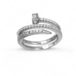 Ασημένιο δαχτυλίδι Pin με ζιργκόν από ασήμι 925°