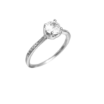 Μονόπετρο δαχτυλίδι από επιπλατινωμένο ασήμι 925°