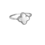 Δαχτυλίδι mother of pearl clover από ασήμι 925°