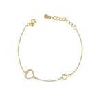 Βραχιόλι cut-out hearts από επιχρυσωμένο ασήμι 925°