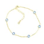 Βραχιόλι light blue Bright με πέτρες από επιχρυσωμένο ασήμι 925°