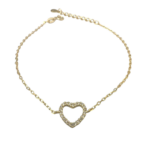 Βραχιόλι cut-out heart από επιχρυσωμένο ασήμι 925°