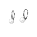 Σκουλαρίκια κρικάκια plain pearl από ασήμι 925°