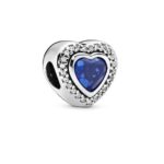 Charm blue heart για βραχιόλι από ασήμι 925°