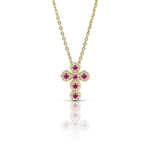 Κολιέ χρυσό με σταυρό με πέτρες από ασήμι 925°