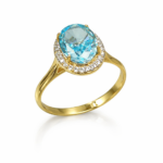 Δαχτυλίδι luxury aqua rossete ροζέτα από χρυσό  Κ14