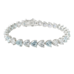 Βραχιόλι Ασημένιο heart Ριβιέρα 925 Επιπλατινωμένη με Ζιργκόν 5μμ