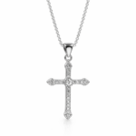 Κολιέ σταυρός με πέτρες ζιργκόν από ασήμι 925°