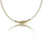 Κολιέ χρυσό pearls and dots με μαργαριτάρια και μπίλιες σε Κ14