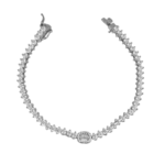 Βραχιόλι ριβιέρα με ροζέτα από ασήμι 925°