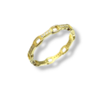 Δαχτυλίδι ολόβερο από ασήμι 925° επιχρυσωμένο με ζιργκόν