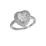 Δαχτυλίδι heart rosette από ασήμι 925°