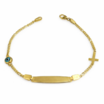 Ταυτότητα βραχιόλι χρυσό με ματάκι σε Κ9