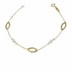 Γυναικείο βραχιόλι ΑELIA με μαργαριτάρια σε χρυσό Κ9