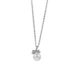 Κολιέ bow and pearl από ασήμι 925°