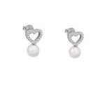 Σκουλαρίκια love pearl από ασήμι 925°