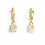Σκουλαρίκια gold squares hoops από ασήμι 925°