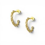 Σκουλαρίκια gold chain hoops από ασήμι 925°