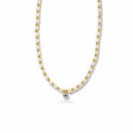 Κολιέ ροζάριο gold moonstone από ασήμι 925°