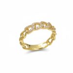 Δαχτυλίδι Gourmet Chain zirconia επιχρυσωμένο Ασήμι 925°