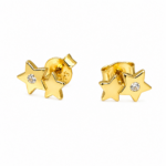 Σκουλαρίκια double stars από ασήμι 925°