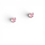 Σκουλαρίκια Pink heart ασήμι 925°